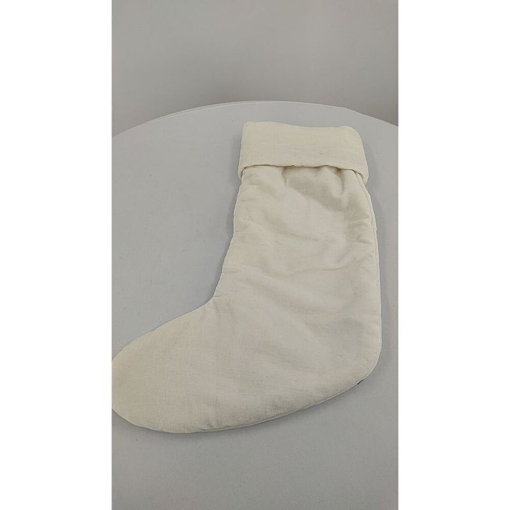 Quince Home Cotton Velvet Stocking White One Size